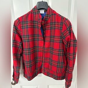 Gretchen Scott Designs Red Plaid Jacket with Blue Lining NWOT